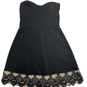 Deb Strapless Black Mini Dress (M)